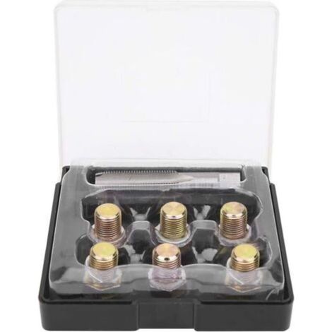 Bouchon de vidange d'huile M13 x 1,25 mm, kit de réparation de filetage, outil de retaraudage pour vis de carter d'huile (1/4)
