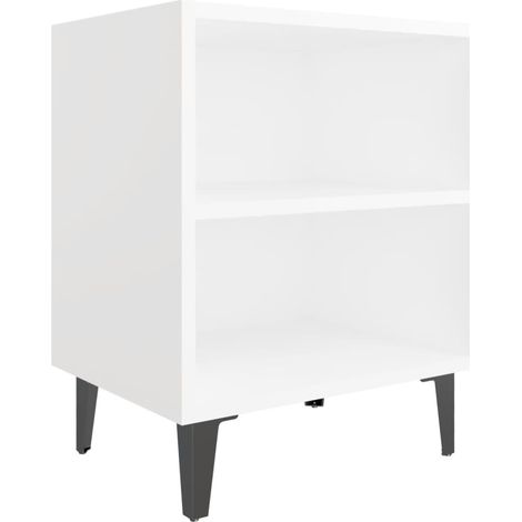 Maison Exclusive - Nachttisch mit Metallbeinen Weiß 40x30x50 cm