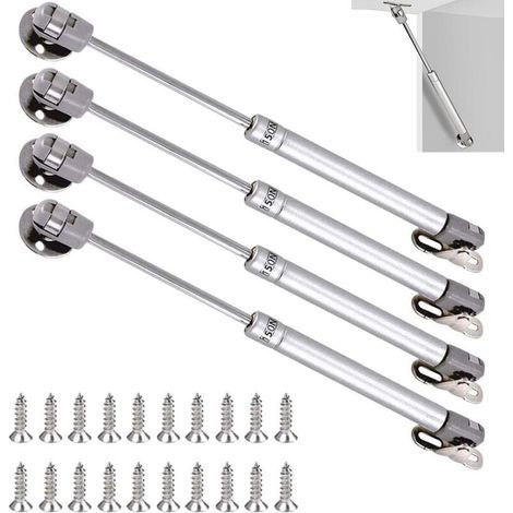 Forehill – 4 Stück 150 N Gasfeder – 270 mm Länge – laminierter Stahl und ABS-Kunststoff – für Holztüren und TV-Geräte – sichere Installation (1/5)