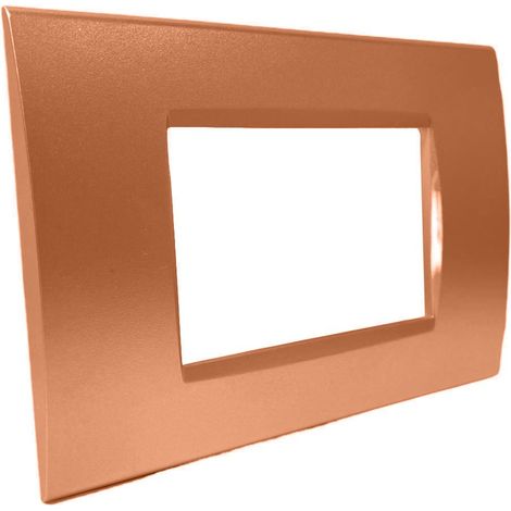 Placchetta per interruttore a 4 posti arancio cassetta 504 compatibile con bticino living light supporto cover (1/2)