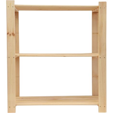 Regal 90x80x40cm Fichte 3 Böden Bücherregal Wandregal Standregal Holzregal