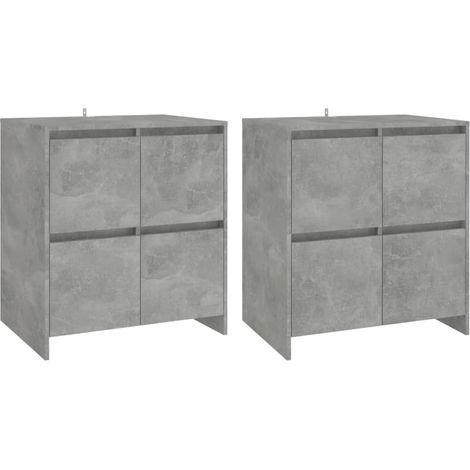 Maison Exclusive - Credenze 2 pz Grigio Cemento 70x41x75 cm in Legno Multistrato