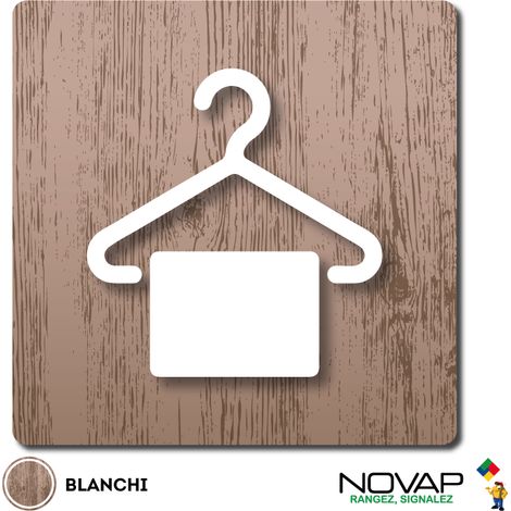 Plaque de porte Vestiaires - Wood Chêne blanchi 90x90mm - 4360119 (1/2)