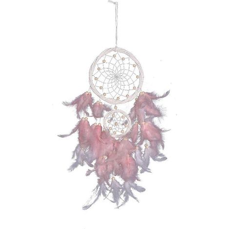 Attrape-rêves fait main avec perles de plumes, décoration murale ou pendentif de voiture (1/4)
