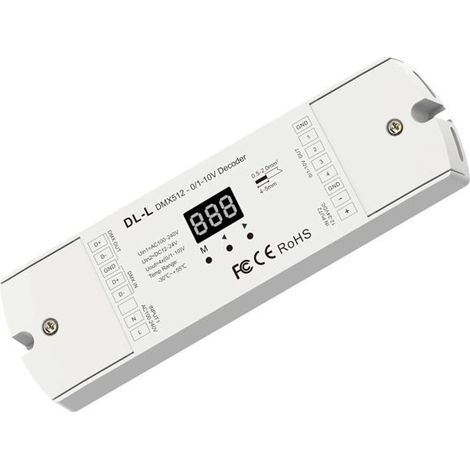 Variateur LED DMX512 - 4 canaux - Signal 0-10 V - Affichage numérique - Compatible RGBW - Entrée 12-24 V (1/5)