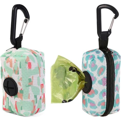Dog Poop Bag Dispenser Pack of 2 - transportable Dog Poop Pick Up with Leash Clip - Ideal Accessory (1/5)