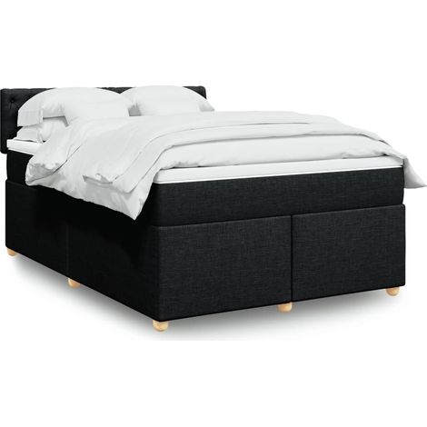 Boxspringbett mit Matratze Schwarz 140x190 cm Stoff