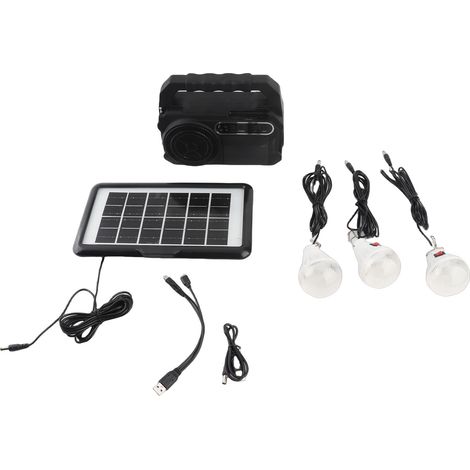 Ortviai Enceinte Bluetooth avec radio FM/AM, lampe torche, panneau solaire et fonction charge/décharge USB pour extérieur (1/5)