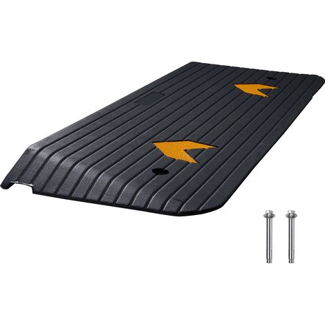 Mophorn Rampa de umbral de caucho , elevación de 2", capacidad de 33069 lb, rampa de caucho reciclado antideslizante para puertas, sillas de ruedas y scooters