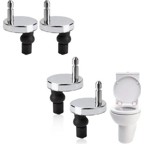 Lot de 2 fixation abattant wc universels pour abattant de WC-Compatible avec la plupart des sièges de WC standards avec système d'abaissement automatique-Facile à installer