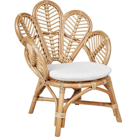 Silla infantil pavo real de ratán natural 70 cm boho interior Florentine II