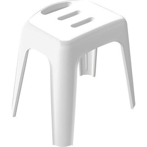 Taburete con asiento de ducha grande HOCKER blanco - máx. 130 kg Spirella
