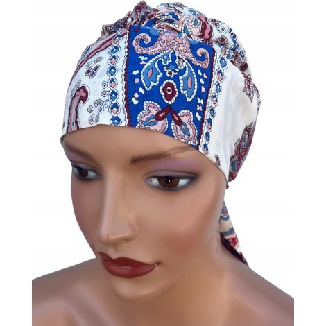 Pañuelo para mujer Tess 478 de algodón tipo turbante para verano, también para después de la quimioterapia. (1/5)
