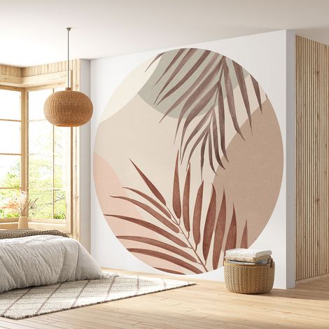 Papier peint rond / cercle - Motif botanique - Diamètre 30 cm (1/4)