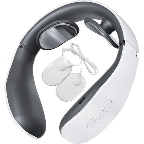 Appareil de massage cervical 2 en 1 TENS et EMS Masseur de cou électrique blanc-AquaForge (1/5)