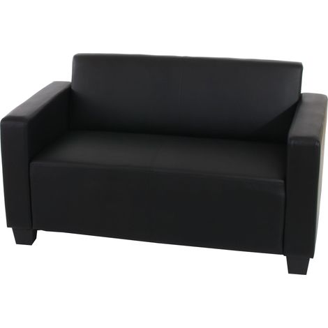 Modular 2er Sofa Couch Moncalieri Loungesofa Kunstleder 136cm schwarz (1/5)