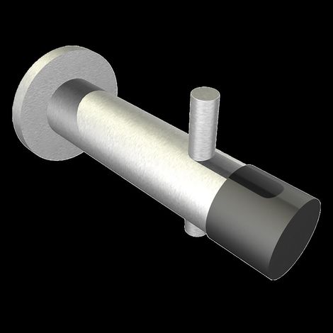 KWC Kleiderhaken, Edelstahl, 80x42x39 mm, Wandmontage, mit Türstopper (1/2)