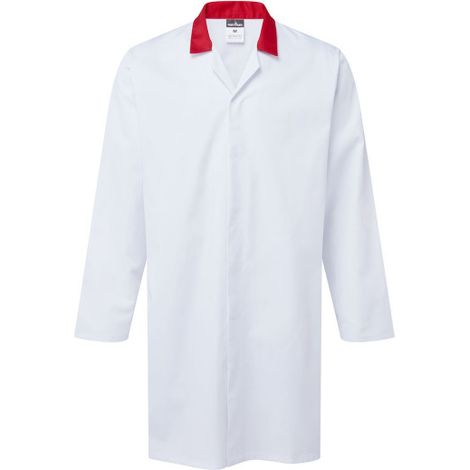 Abrigo sin bolsillo para la industria alimentaria 2210 M Blanco/Rojo (1/2)