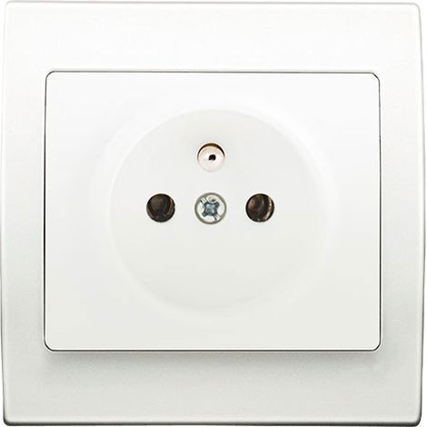 Prise 2P+T Blanc Delta Iris + Plaque basic Blanc