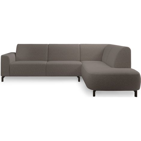 Selsey Lununa – Ecksofa mit Armlehne, Bouclé, Ottomane rechts, Graubraun