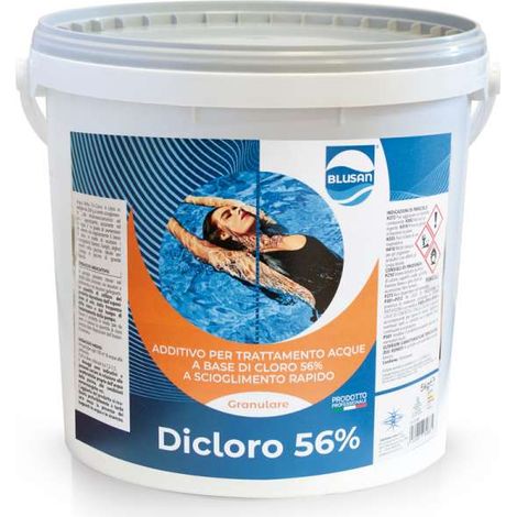 Blusan Dicloro Granulare 56% - Cloro per Piscina 1 kg - Azione Igienizzante