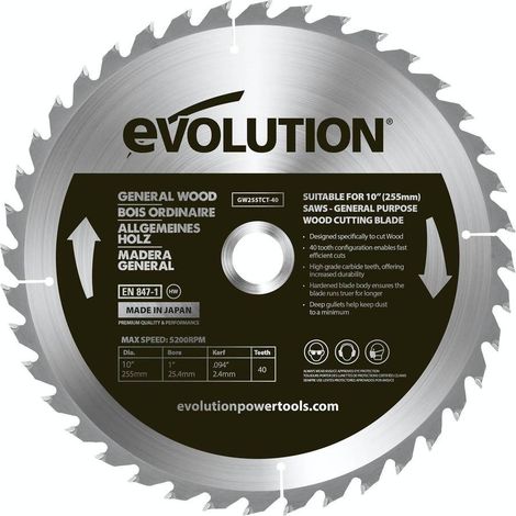Evolution GW255TCT-40 255mm Lama in legno pregiato 40T (1/5)