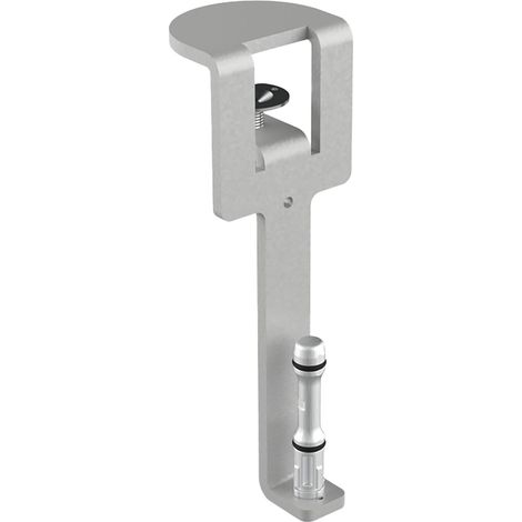 Befestigungsklammer Akustikpaneel Mira organizer Stahl weißaluminium RAL 9006 - Set für Tischplattenstärken 12-30mm, L213mm (1/5)