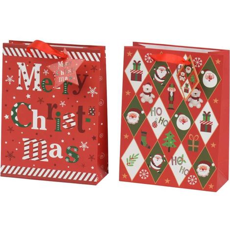 Kaemingk Busta Regalo Natale 26x10x32 cm Colore Rosso Carta FSC