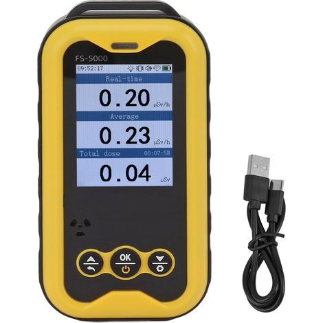 Monitor portatile di radiazioni 0,01 μSv/h-50 mSv/h 1800 mAh Schermo TFT LCD da 2,4 pollici Rivelatore portatile di raggi X γ β (1/5)
