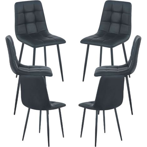 Packs Sillas Comedor - Pack 6 Sillas Stuhl Polipiel - Negro (1/5)