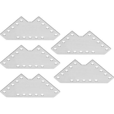 Lot de 5 plaques de jonction en L en alliage d'aluminium haute résistance et résistantes à l'usure, joint à 90°, équerre d'angle (1/5)