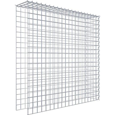 Gabiondeco - Gabion - Element de prolongation en hauteur et en longueur 100 cm x 100 cm x 20 cm (L x H x P). maille 5 x 5 cm. Spirale. Attention il manque deux gril... (1/5)