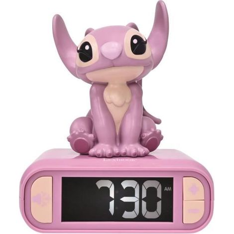 Angel Night Light Alarm Clock. Sounds and Melodies. Backlit LCD Screen. Luminous. DisneyStitch. Pink. Lexibook. RL800D1 (1/3)
