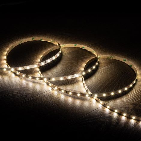 Tira LED 12V SMD 60 LED/m 5m 5W/m 400lm/m Ancho 8mm Corte 5cm IP20 4000K Blanco Neutro