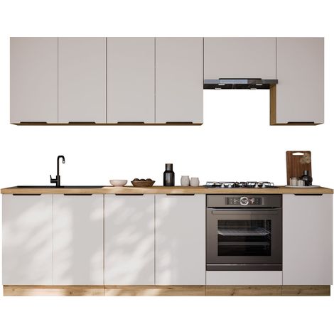 Conjunto de cocina modular Sole 158 , 260x52cm, Aglomerado laminado