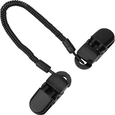 Attache de Casquette 3 pièces Noir pour Pêche, Cordon Enroulé pour Vêtements et Accessoires (1/5)