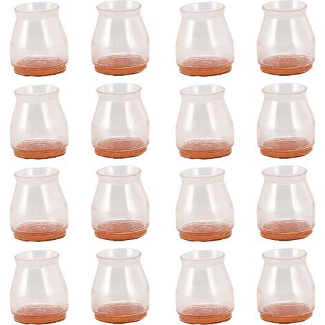 Lot de 16 protections transparentes pour pieds de chaise – Rond petit format – Antidérapantes et anti-bruit (1/5)