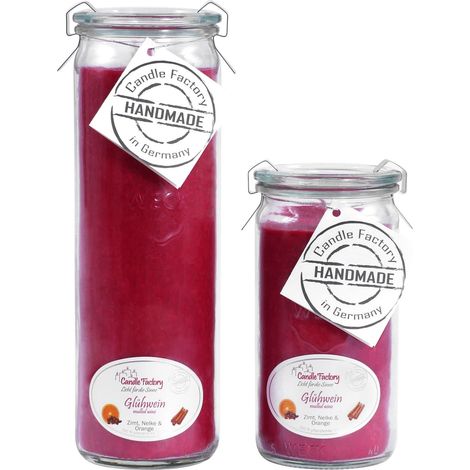 Candle Factory Kerzen-Set Glühwein Big + Mini Jumbo Duftkerze Dekokerze altrot