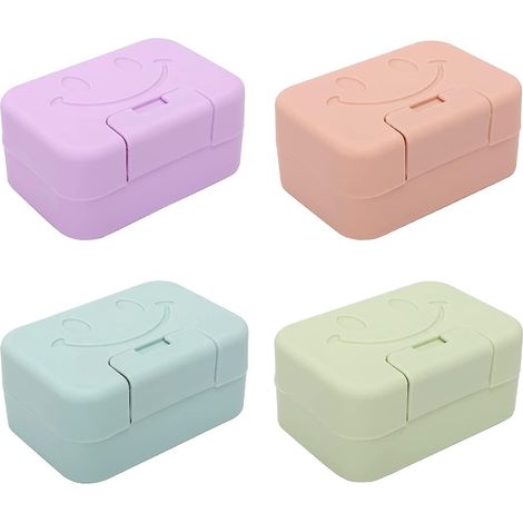 4pcs Boite Savon Voyage, Porte-savon De Voyage Porte-savon Tanche Et Scell, Plats De Savon Avec Couvercle, Porte-savon Facile Nettoyer Pour L'ext (1/5)