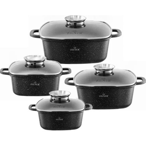 Set di 3 pentole e padelle da 2,5, 3,5, 4,5 e 6,5 litri, modello Zilner ZL-8555 (1/5)