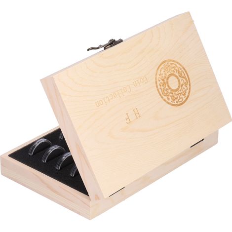 Boîte de rangement en bois à 20 compartiments pour pièces de monnaie, idéale pour la maison, le bureau ou le salon. (1/5)