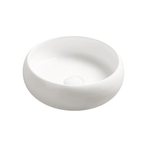 Ondée - Lavabo redondo para encimera SORA - Cerámica blanca mate