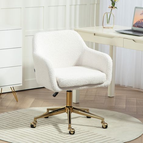 sedia poltrona 60x61 cm girevole regolabile casa crema OKMYHOME (1/4)