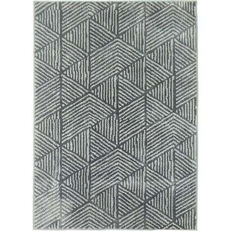 Tappeto da soggiorno moderno lavabile 150 x 80 cm grigio scuro (1/5)