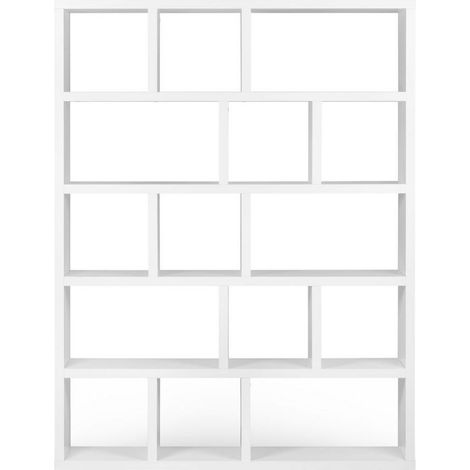 Etagère 5 niveaux 150x34x198 cm décor blanc mat - POPPY (1/5)