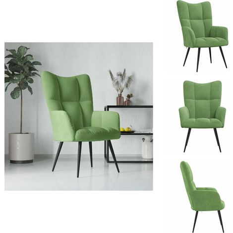 Relaxsessel Hellgrün Samt - Samtsessel - Sessel Hellgrün - Wohnzimmersessel - Bequemsessel - Lounge Chair (1/5)