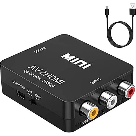 Convertisseur Vidéo RCA vers HDMI, AV vers HDMI, 1080P, Compatible PAL/NTSC, avec Câble USB pour PC Portable, Xbox, PS4, PS3, TV, STB, VHS, VCR (1/5)