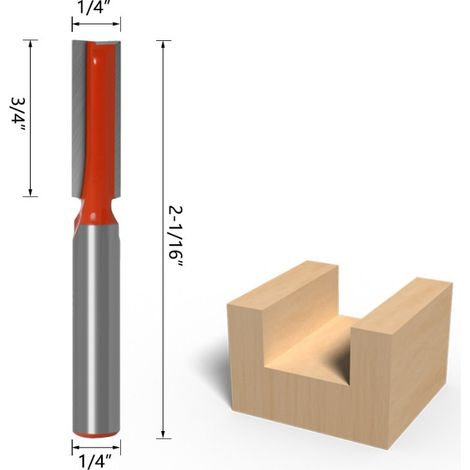 pouce Fraise droite longue defonceuse queue 1/4 carbure (1/3)