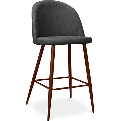 Polsterhocker aus Stoff - Skandinavisches Design - 66cm- Evelyne Dunkelgrau