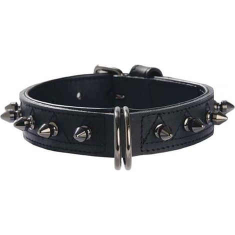 Collare in similpelle nero con borchiette metalliche Hercule Bobby per cani: Collare nero 55 x 3 cm (1/2)